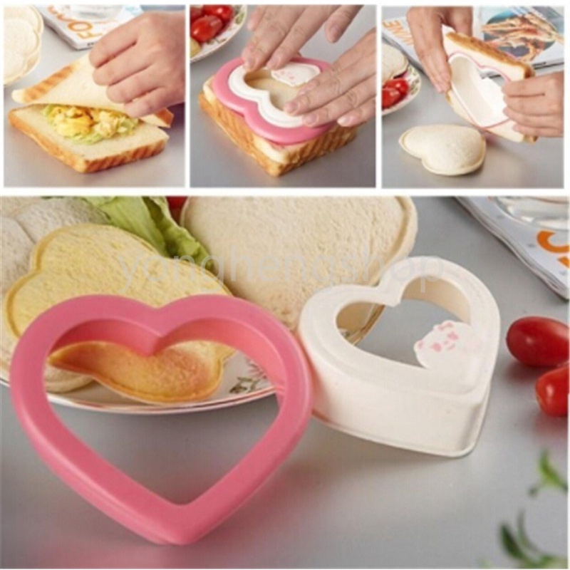 Love Heart Shaped Sandwich Mold Bread Making Mould DIY Toast Cutter Bento Sandwiches Maker Baking Pastry Decorating Tool