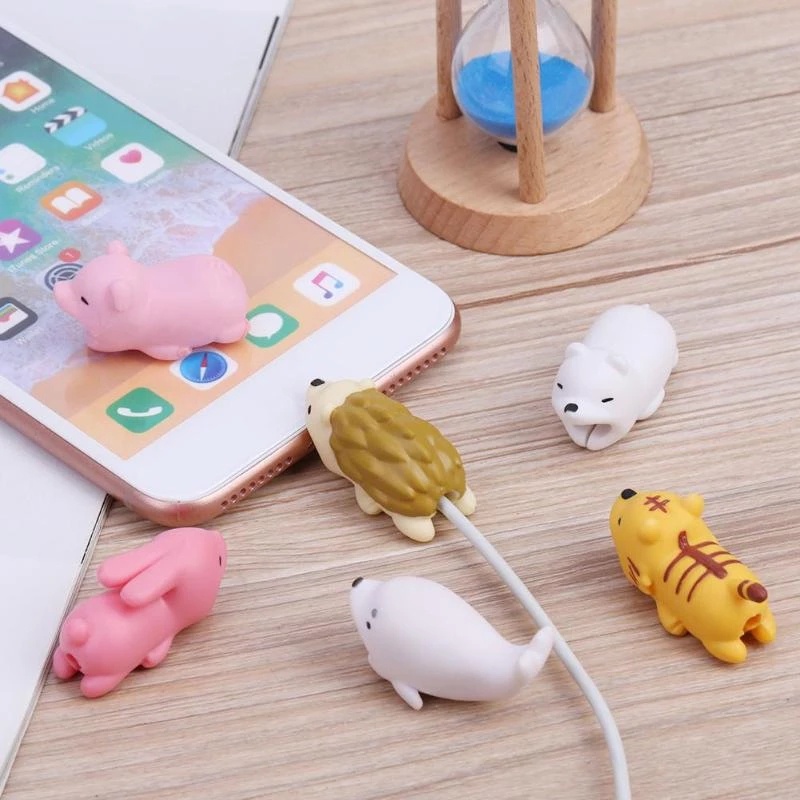 Universal Animal Shape Cartoon Charging Anti-break Protection Cover Cable Data Line Protector Protection Accessory Gadget Couple Personality For iPhone Android