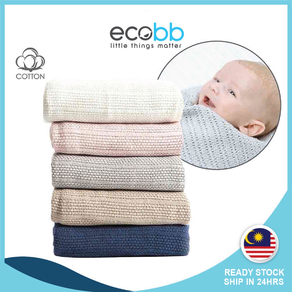 Baby Cellular Blanket Knit Blanket Baby Soft Cotton Swaddle Baby Wrap ...