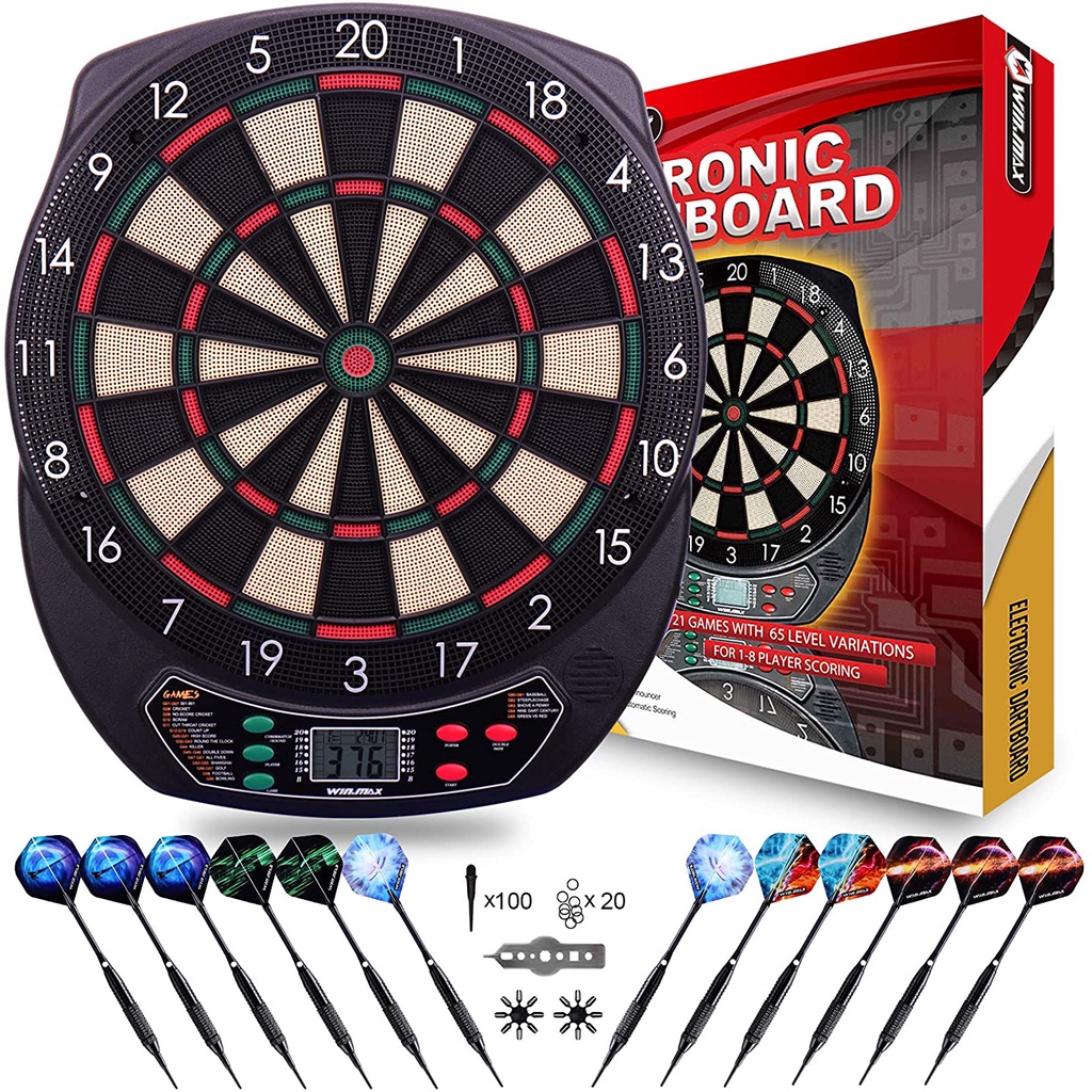 WINMAX Professional Electronic Dart Board Set With LCD Display 21 Games