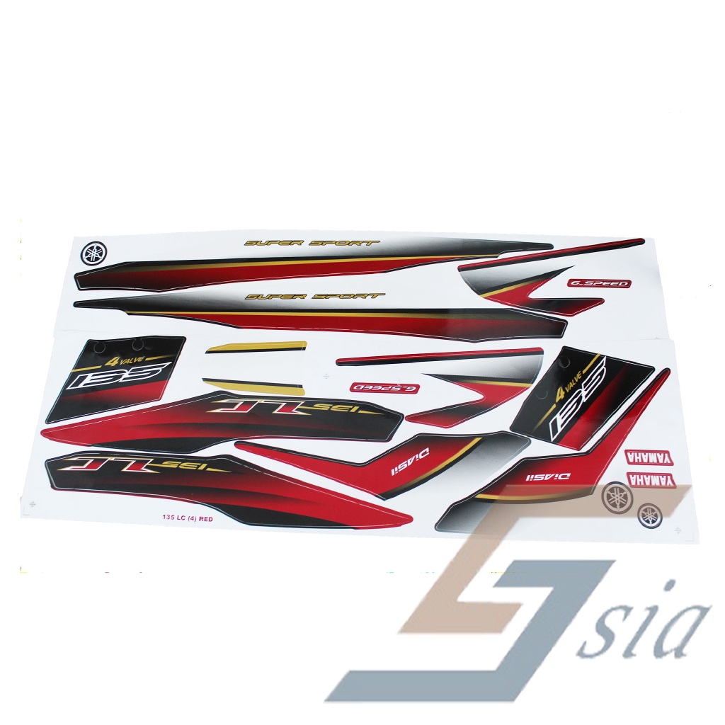 Yamaha Lc135 V1 4 Body Stripes Y4012 Red