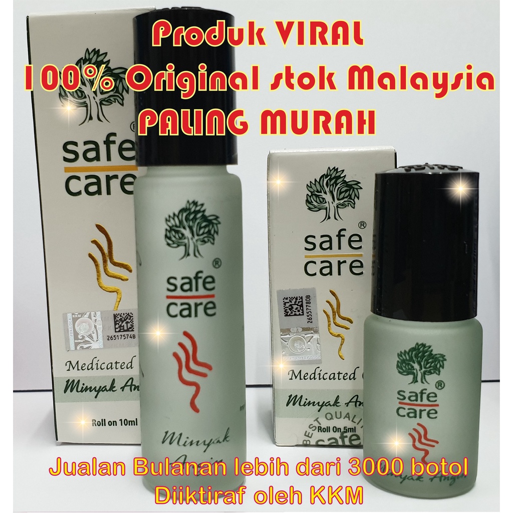 PALING MURAH : 100% ORIGINAL, KELULUSAN KKM : SAFE CARE / SAFECARE MINYAK ANGIN 5ML / 10ML