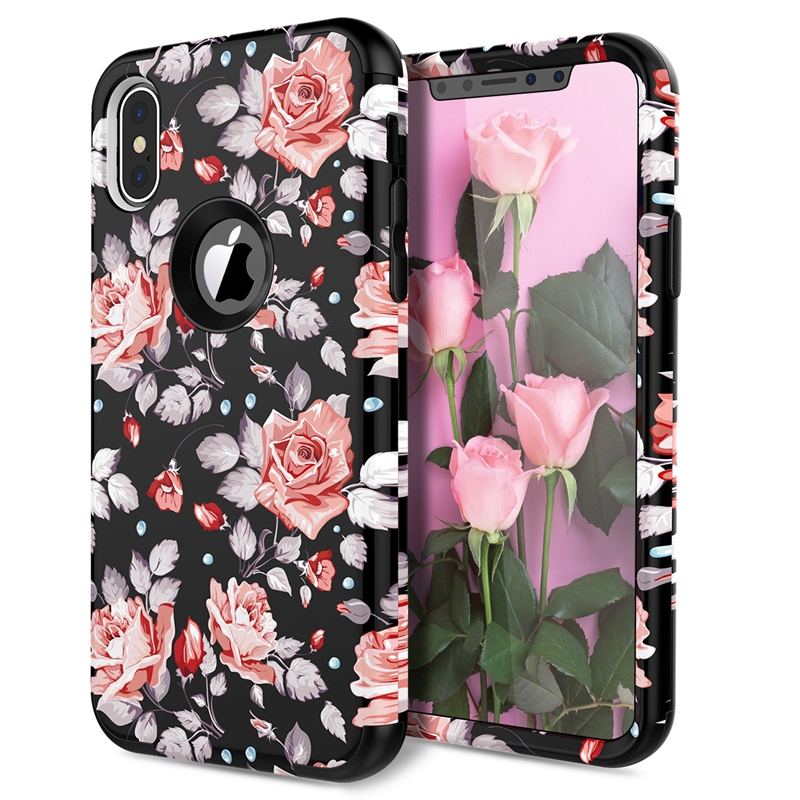 Pink Rose iPhone X Xs XR XS max 8 7 6s 6 Plus SE 5s 5 ...