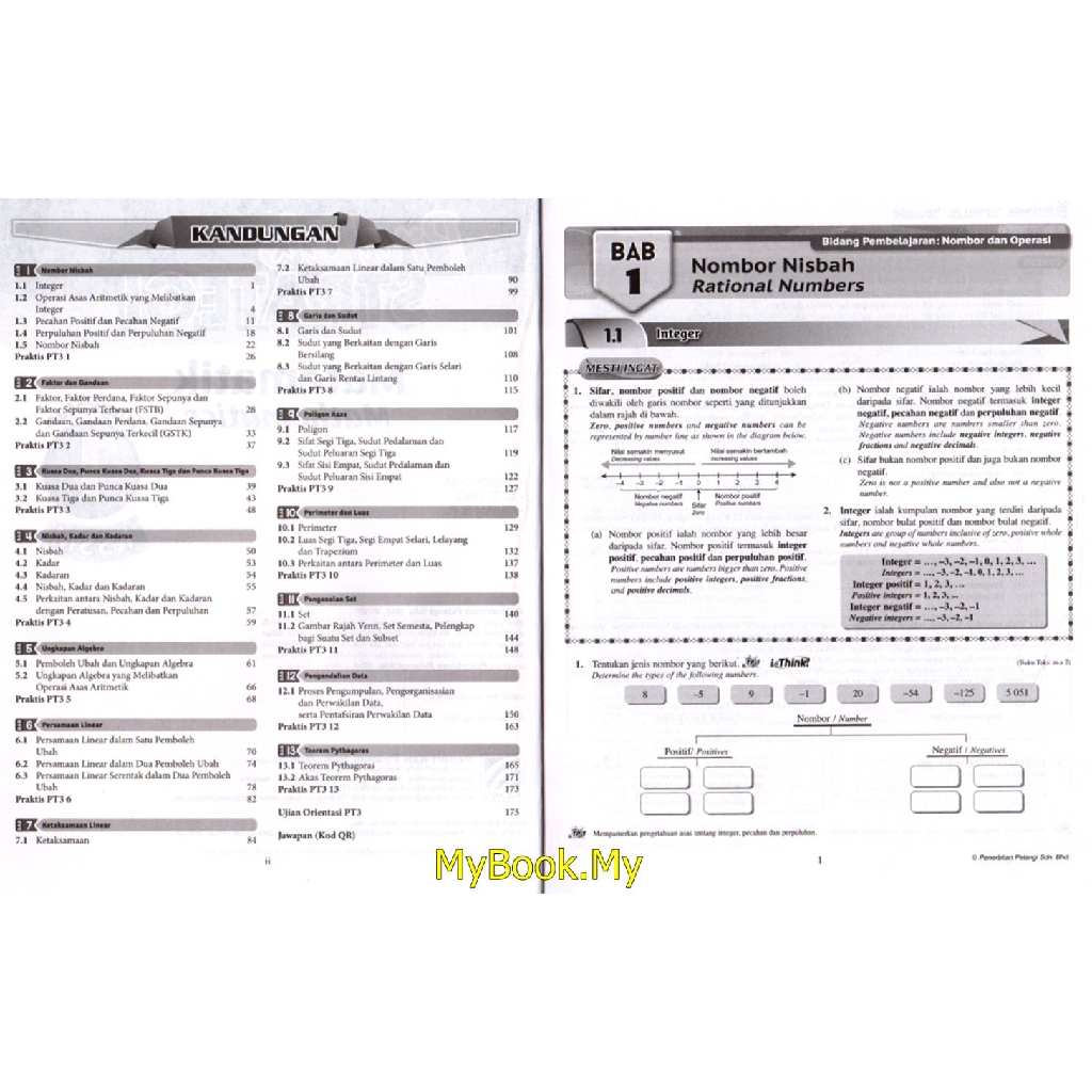 Myb Buku Latihan Praktis Strategi Kssm Tingkatan 1 Matematik Mathematics Dwibahasa Pelangi Shopee Malaysia