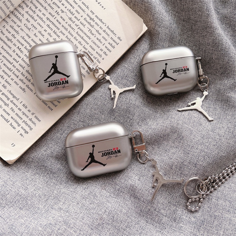 Fashion Air Jordan Logo Pendant Electroplated AirPods 3 Case Apple AirPods 2 Case Cover AirPods Pro Case IPhone TWS Bluetooth Earbuds Accessories AirPods Case Air Pod Case