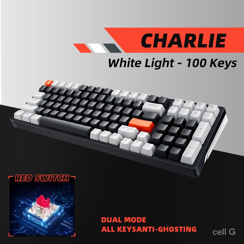 Machenike K600 Mechanical Gaming Keyboard Bluetooth Wireless 3 modes hot swap keyboards 100 keys White Backlight Ergonomic Design rechargable battery wireless / wired keyboard dual modes for laptop computer desktop keyboard