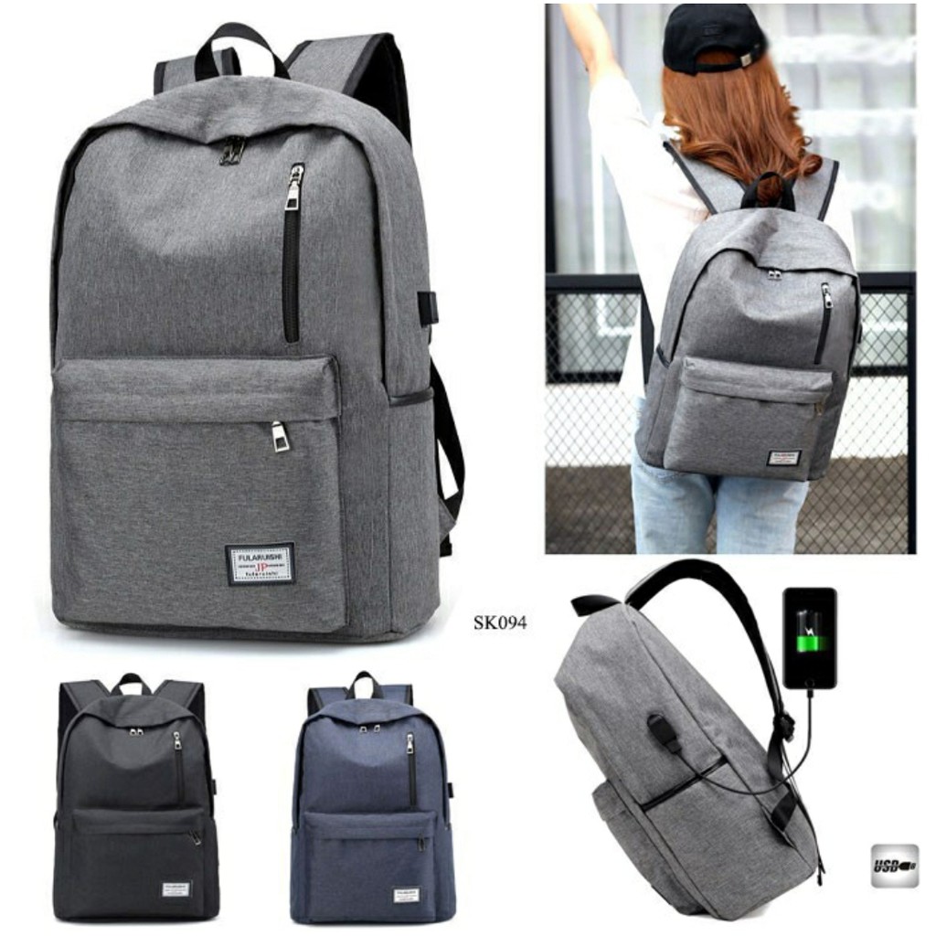 Laptop Backpack with USB Charging Travel (Unisex) | Shopee Malaysia
