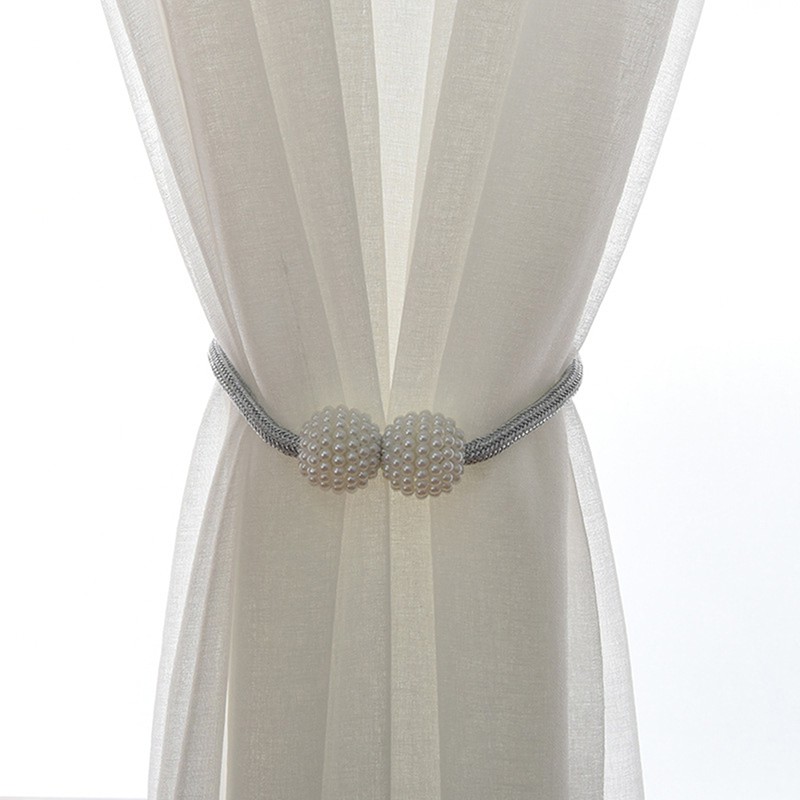 1 Pair Pearl Magnetic Curtain Tiebacks Tie Backs Buckle Clips