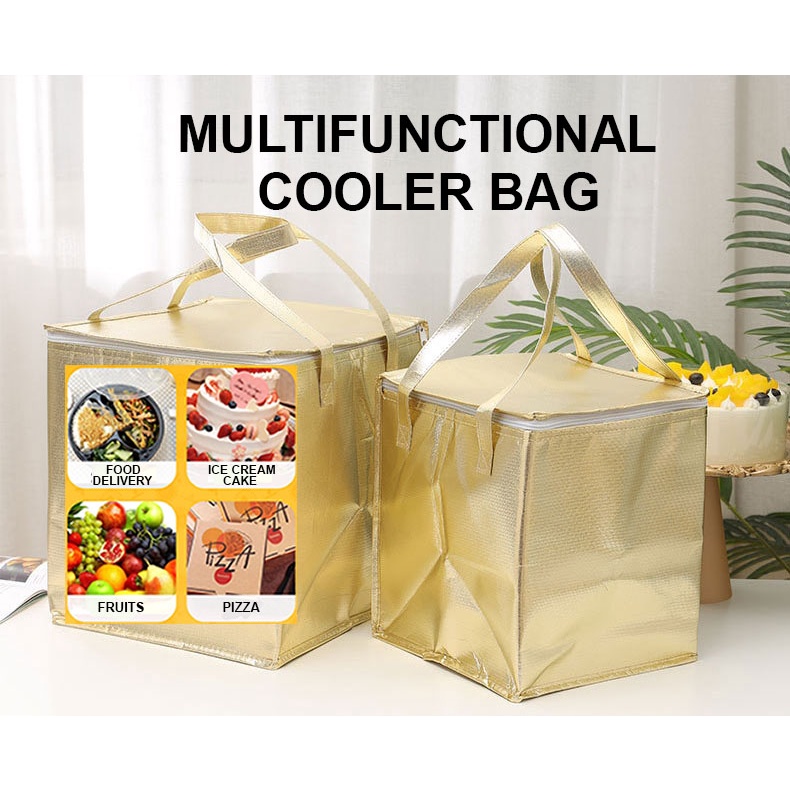 Multifunctional Portable Cooler Warmer Bag For Cake Food Ice Cream Drink Storage Aluminum Foil Thermal Box Beg Sejuk保温袋