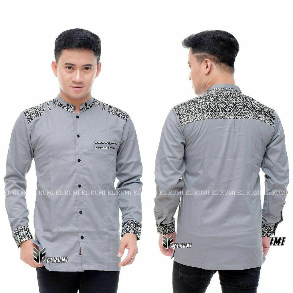 Adult Male Koko Shirt Dress Koko Shirt Combination Of Long Sleeve Batik Shirt Muslim Plain Agam Tops Shopee Malaysia