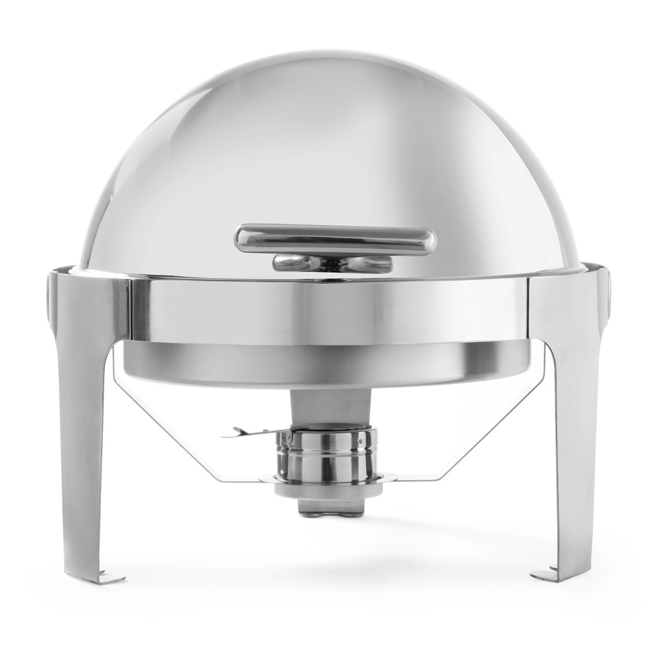 Stainless Steel Round Roll Top Chafing Dish Buffet Set Food Warmer Dome ...