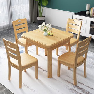  Meja  makan kayu padat dan kombinasi kerusi meja  lipat  