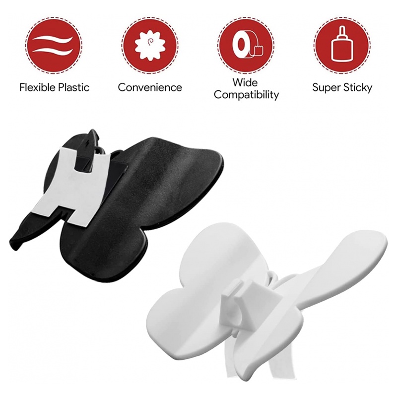 Bakeware Home 2Pcs Kitchen Cord Collector Household Appliance Clip Silicone Organizer Butterfly Self Adhesive Utensil - Image 2