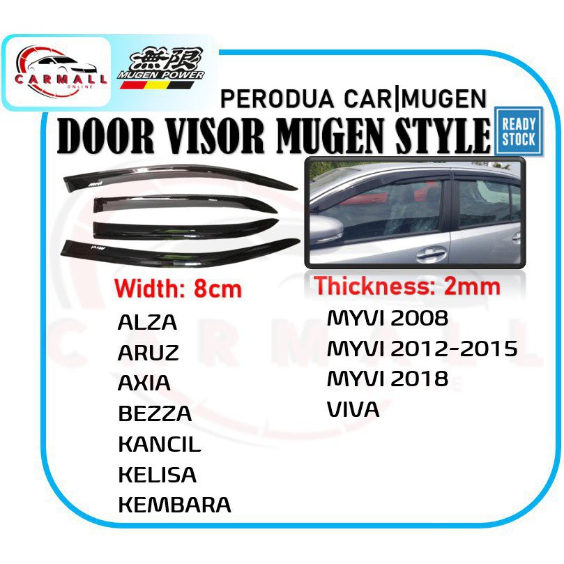 Mugen Air Press Window Door Visor Wind Deflector All Perodua Cars Aruz ...