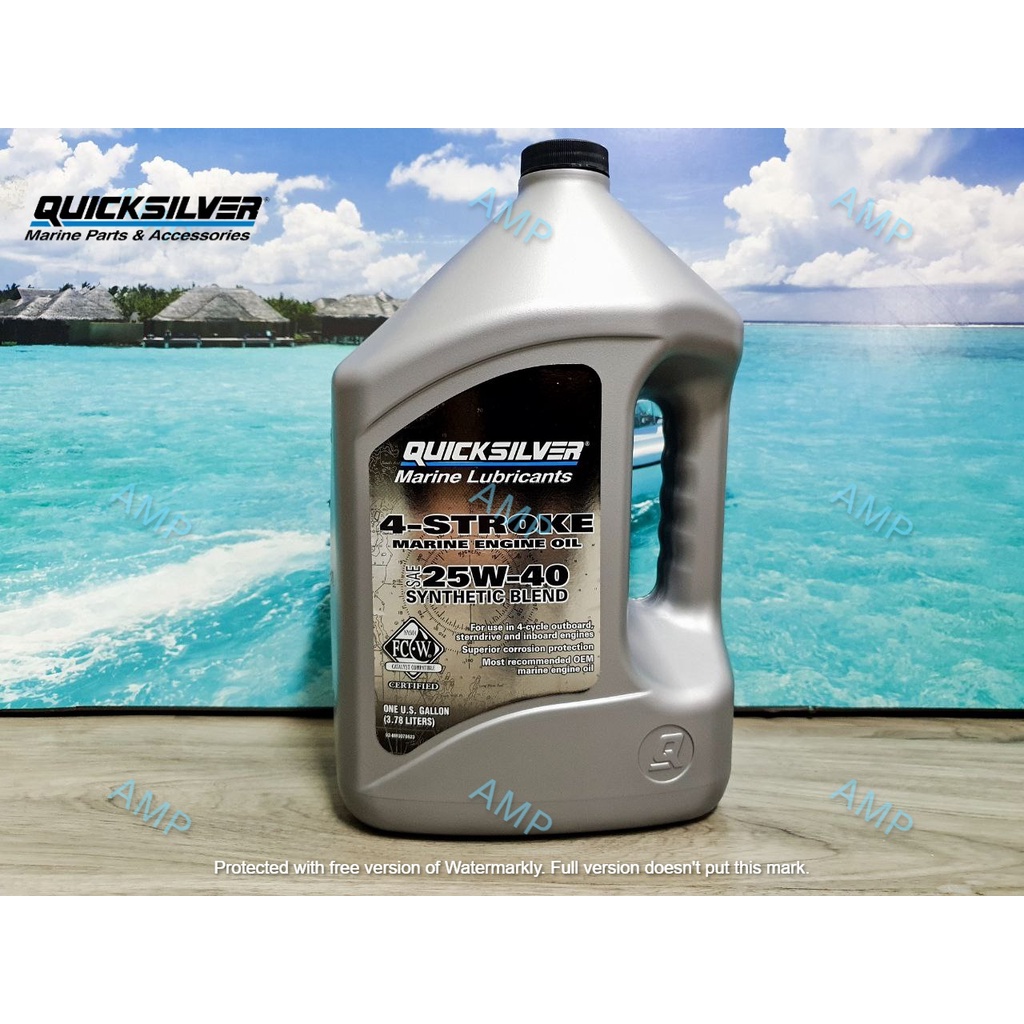 QUICKSILVER® 25W40 4-STROKE SYNTHETIC BLEND MARINE ENGINE OIL ( 3.78 L ...