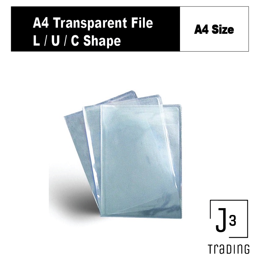 A4 PVC Clear Transparent U Shape / C Shape / L Shape Paper Document ...