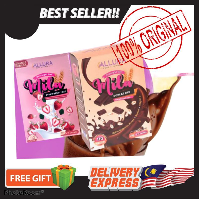 (Kurus Tanpa Lapar) MILA SLYM STRAWBERRY & COKLAT OVERNIGHT OAT [ FAST SHIPPING & FREE GIFT ] 💅