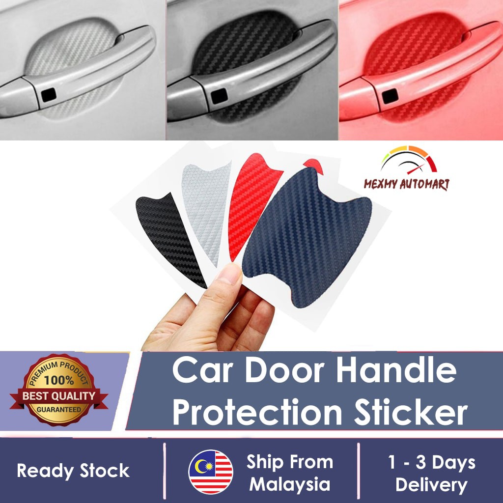 [NEW] 4 pcs Door Car Handle Scratch Protector Film Sticker Carbon Fibre