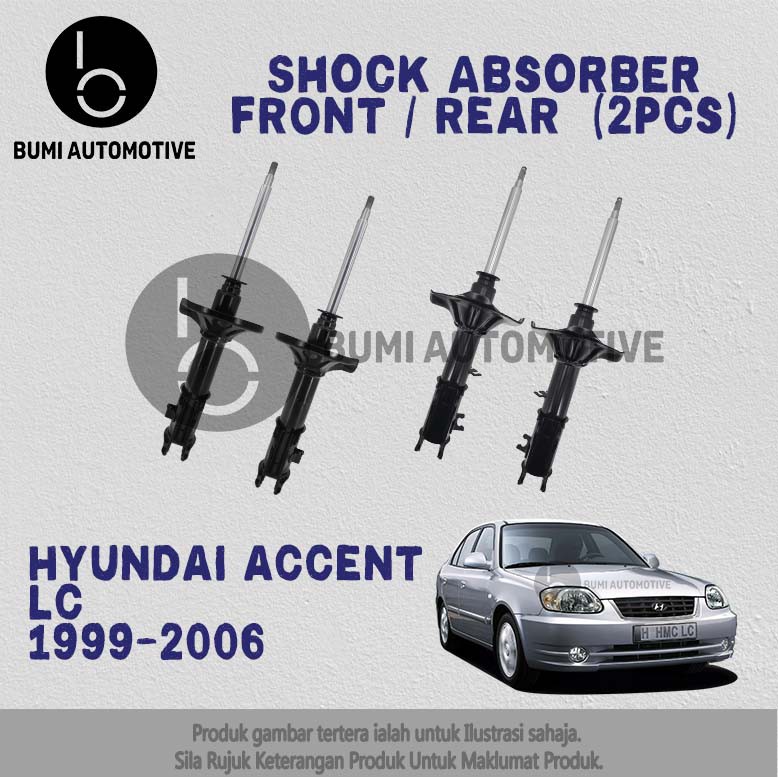 Hyundai Accent Lc 1999 2006 Shock Absorber Front Depan Rear Belakang 2pcs Shopee Malaysia