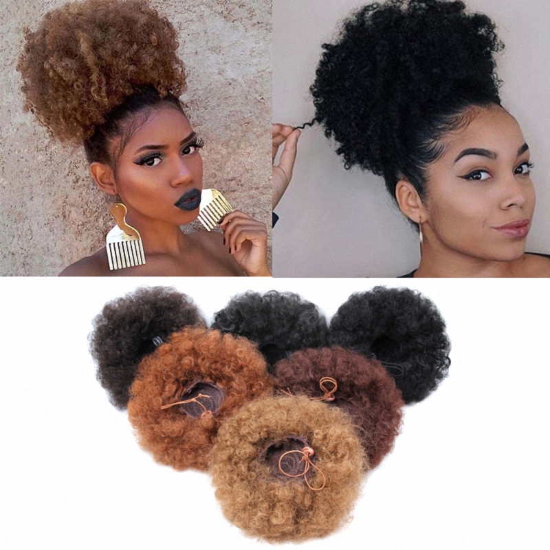 Fashion Trendy 4colors Gifts Party Girls Puff Ponytail Kinky Short