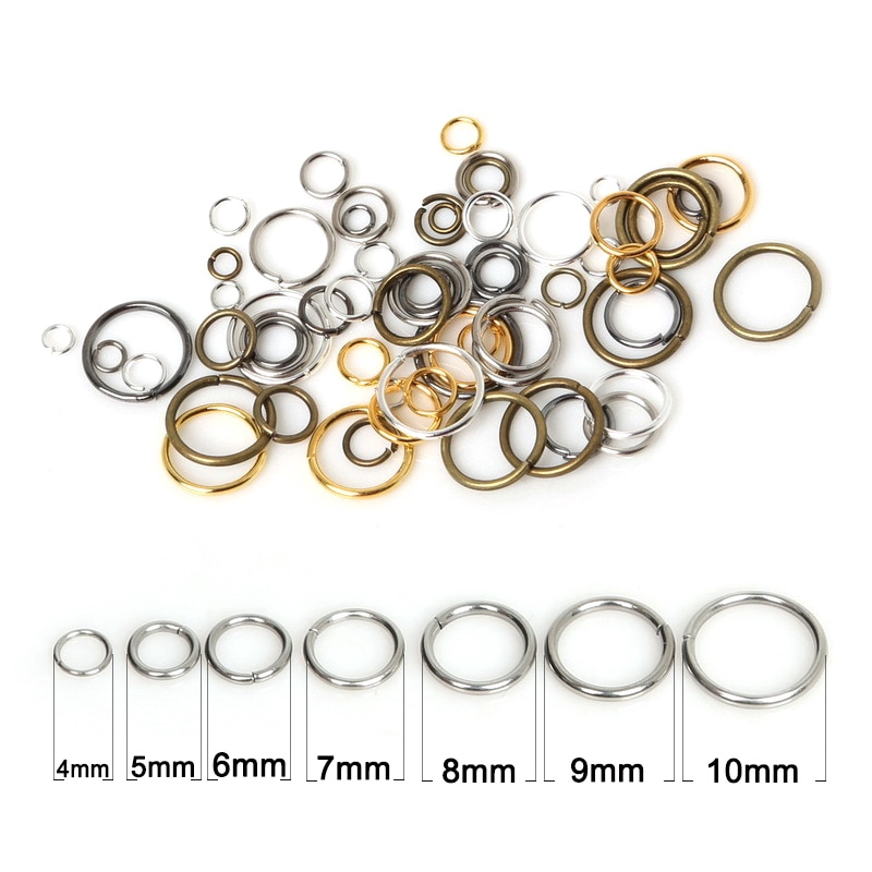 100Pcs 7-10mm Stainless Steel Round Split Rings Small Double Ring Jewelry Making