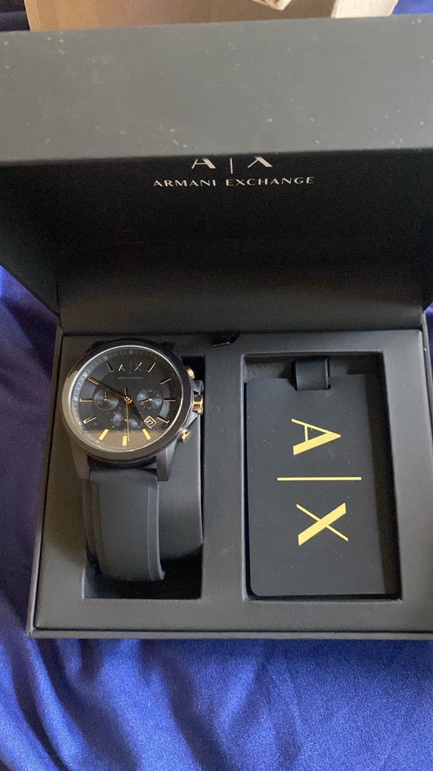 OFFICIAL WARRANTY) Armani Exchange Men's AX7105 Luggage Tag Gift Set Watch  | Shopee Malaysia