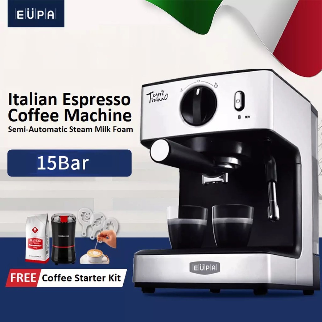 Eupa 15Bar Coffee Machine Italian Semi-Automatic Coffee Makers TSK-1866AS