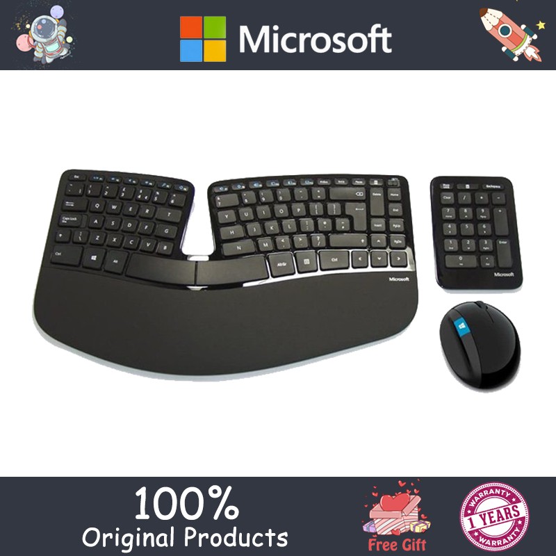 Microsoft Sculpt Ergonomic ergonomic wireless desktop set, wireless USB keyboard and mouse
