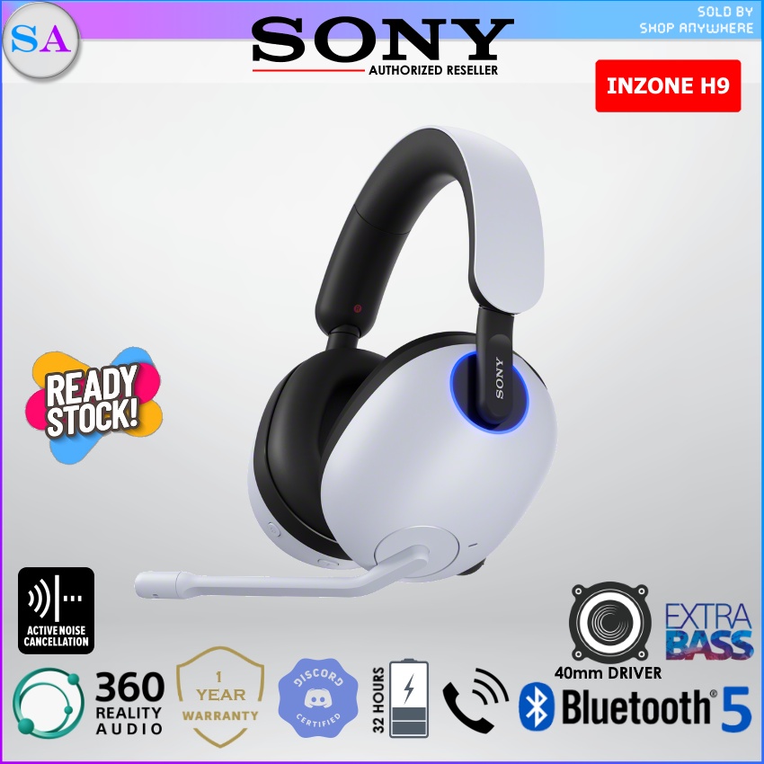 Sony INZONE H9 G900 Wireless Gaming Headset ANC PS5 360 Spatial Sound
