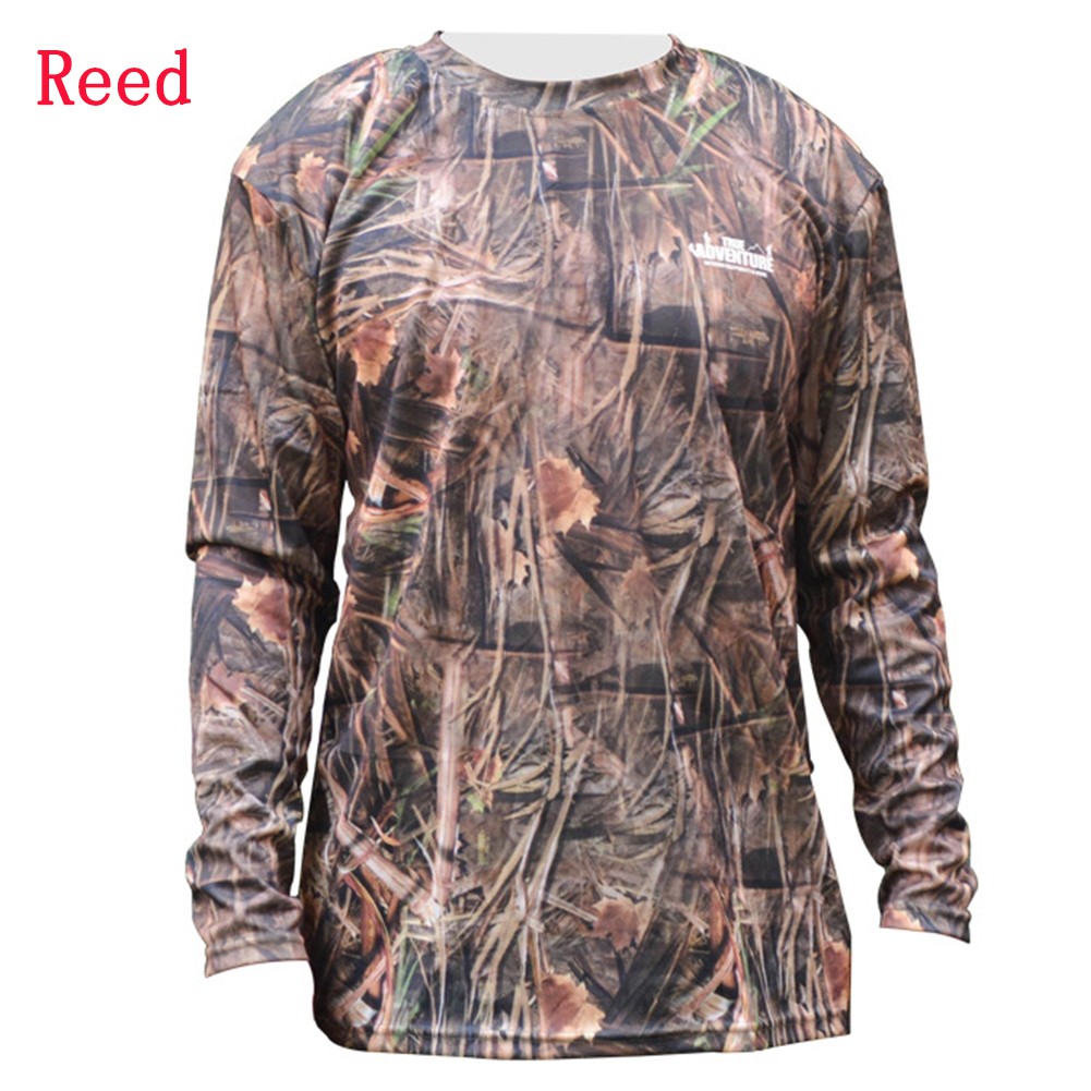 Mens Camouflage Camo Long Sleeve T Shirt Hunter Real Tree Jungle Forest Print XL