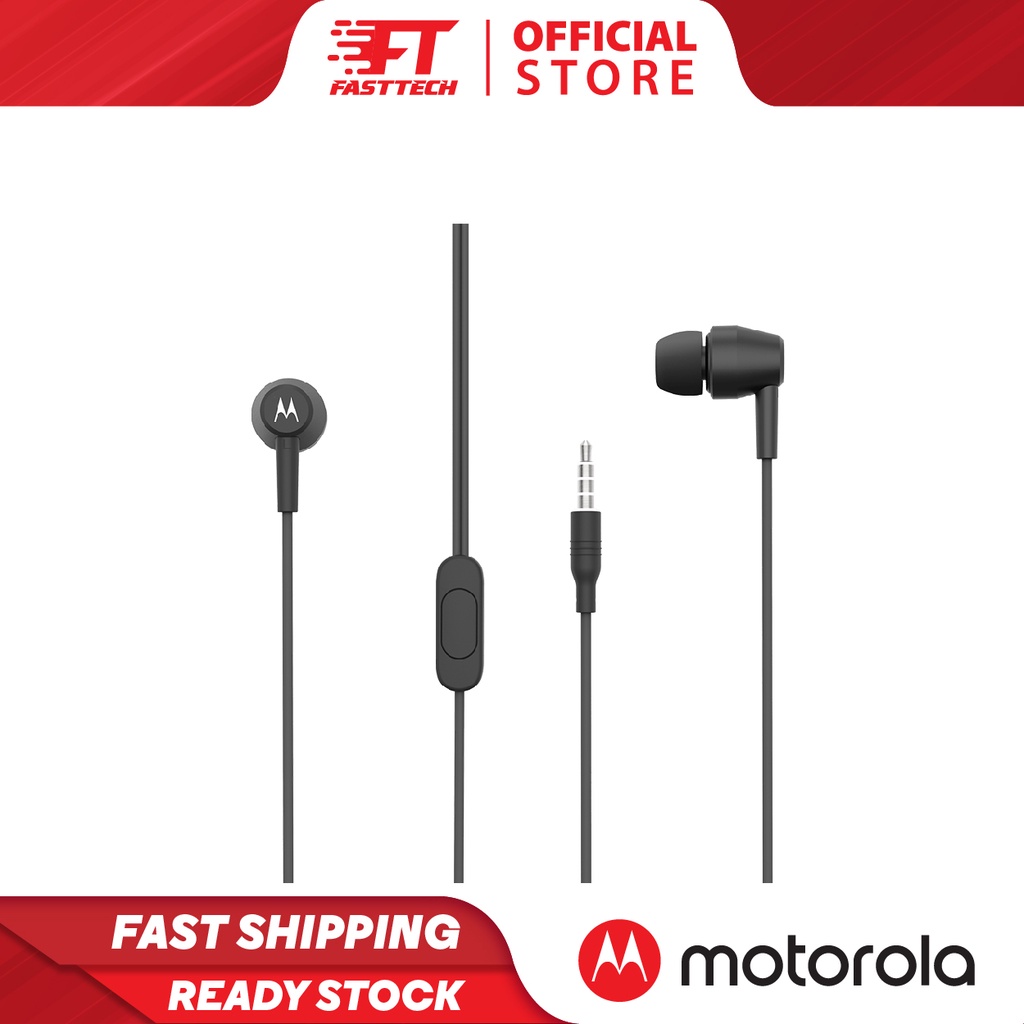 [JUST ARRIVED OFFER] Motorola Wired Earphones PACE 200 with Stereo Sound, Built-in Mic Earphone & Smart Voice Assistant