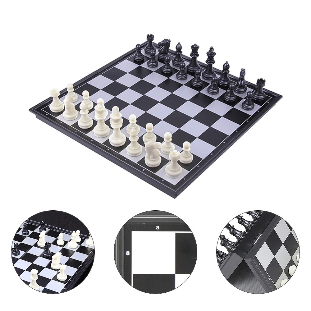 Folding Magnetic Travel Board Chess Set For Kids Or Family Adult Chess Board Game / Set Papan Catur Boleh Lipat Magnetik