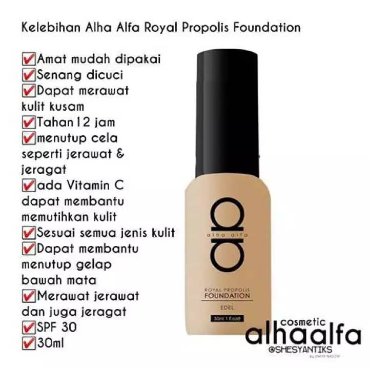 100 Ori Hologram Royal Propolis Foundation Freegifts Free Cod Alha Alfa Fd Extreme Coverage Booster Shopee Malaysia