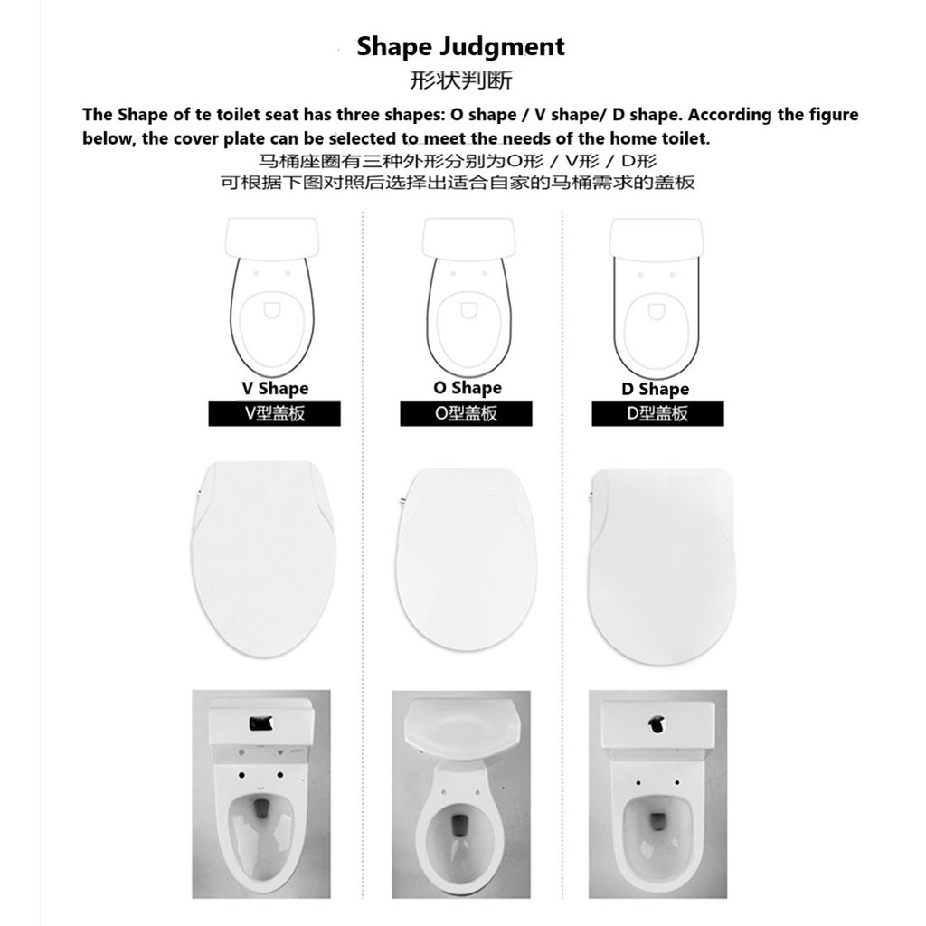 Toilet Bidet Seat Cover With D Shape 