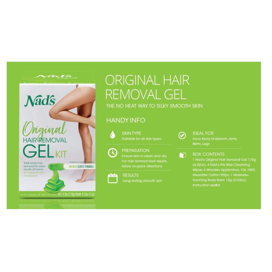 Nad's Wax Kit Gel, Wax Hair Removal For Women, Body+Face Wax, 6 Ounce |  Shopee Malaysia