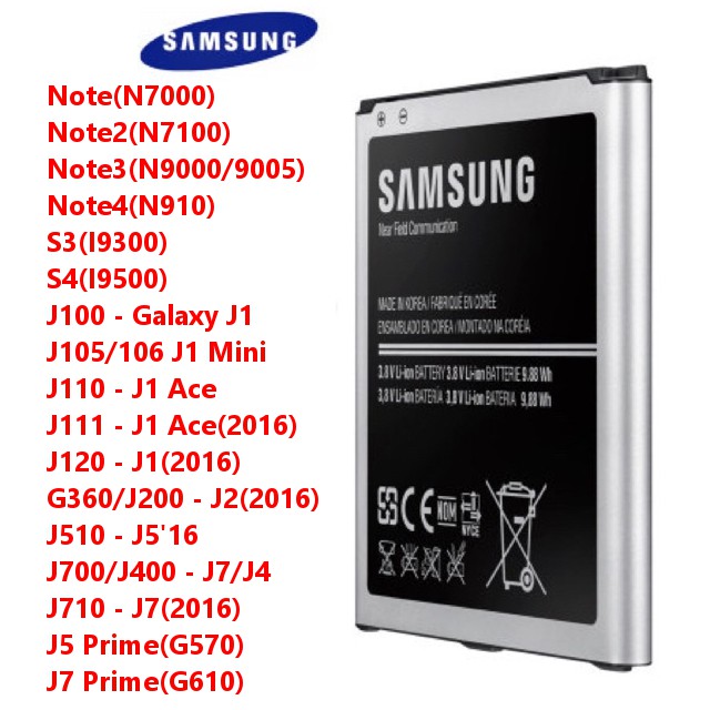 Ready Stock Original Bateri Samsung Note1 2 3 4 J4 J7 J5 J2 J1 Ace J1 Mini J100 J3 J2prime S3 4 8552 9070 Grand2 Shopee Malaysia