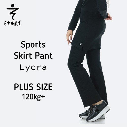 PLUS SIZE Seluar Skirt Pant Sports, Zumba, Yoga (Black) | Shopee