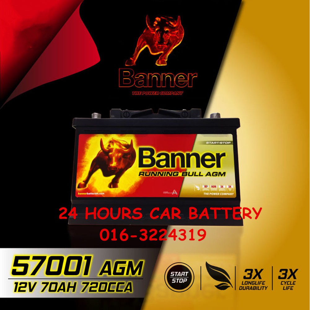 Banner Running Bull Agm Din 70 570 01 Start Stop Car Battery