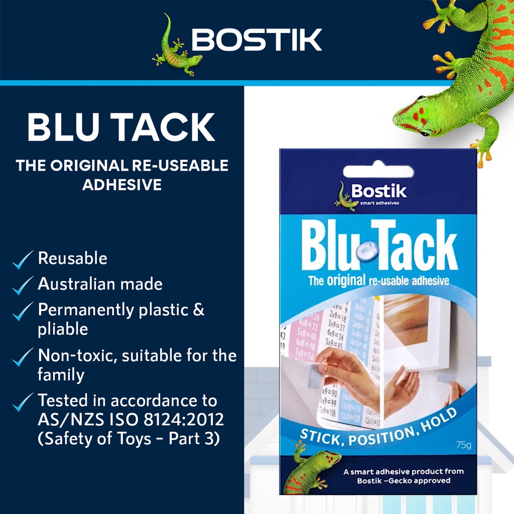 Bostik Blu-Tack "The Original Re-Useable Adhesive" 75g | Shopee Malaysia