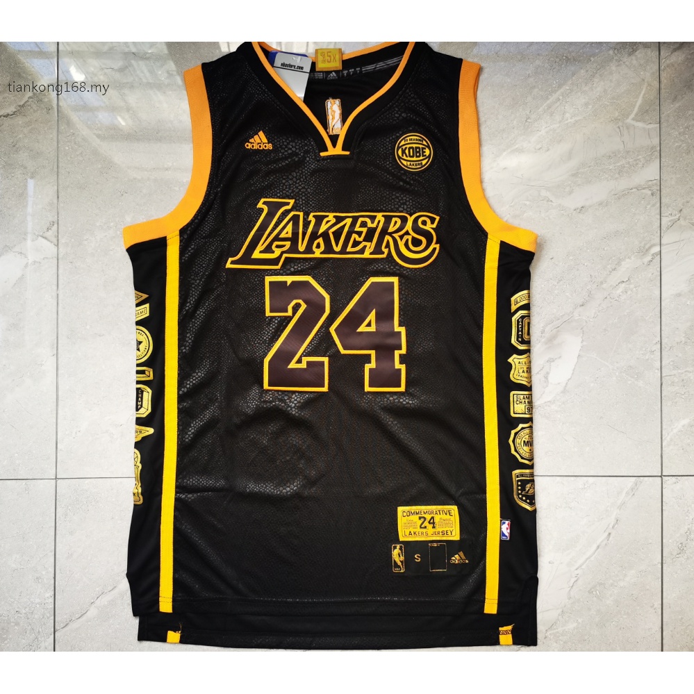 2021 Los Angeles Lakers 24 Kobe Bryant Multiple honor logos embroidery