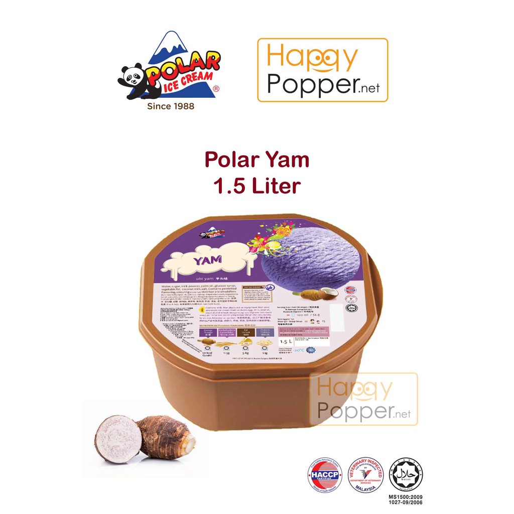 Polar Ice Cream 1 5l Tub Flavour Yam Frozen Snack Aiskrim Shopee Malaysia