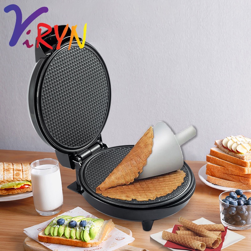 ViRYN Household Portable DIY Egg Roll Waffle Sandwich Electric Baking Ice Cream Cone Maker