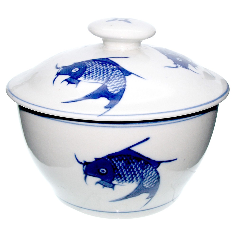 Steaming Pot 19cm with Cover Blue Fish No.1 [C203-F1]