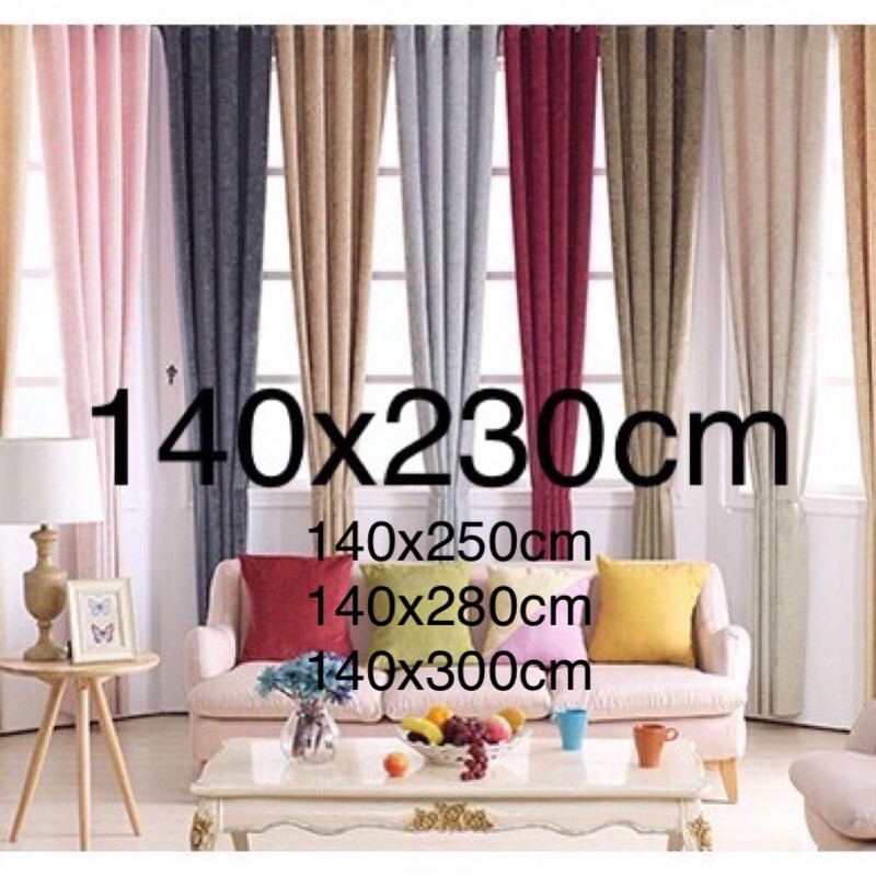 Ready stock Malaysia langsir curtain blackout tebal size  