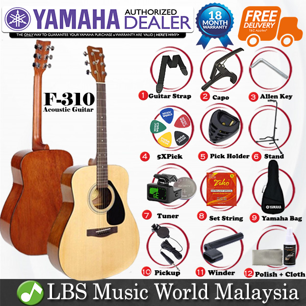 Buy Yamaha F310 41'' Full Size Acoustic Guitar Package (F ...