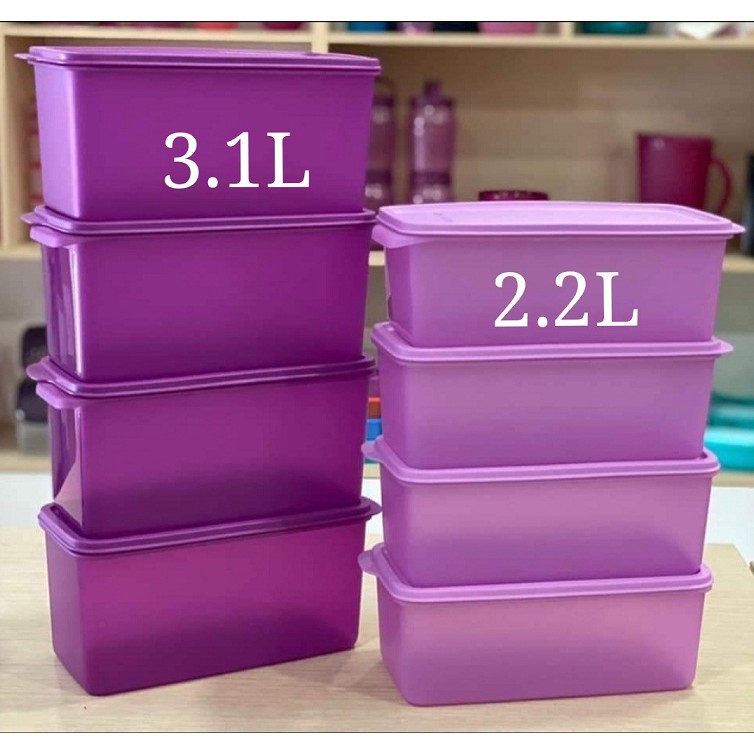 *2pcs*Tupperware Cool Stacker 3.1L/2.2L Purple FMCO Keep Vegetacbles