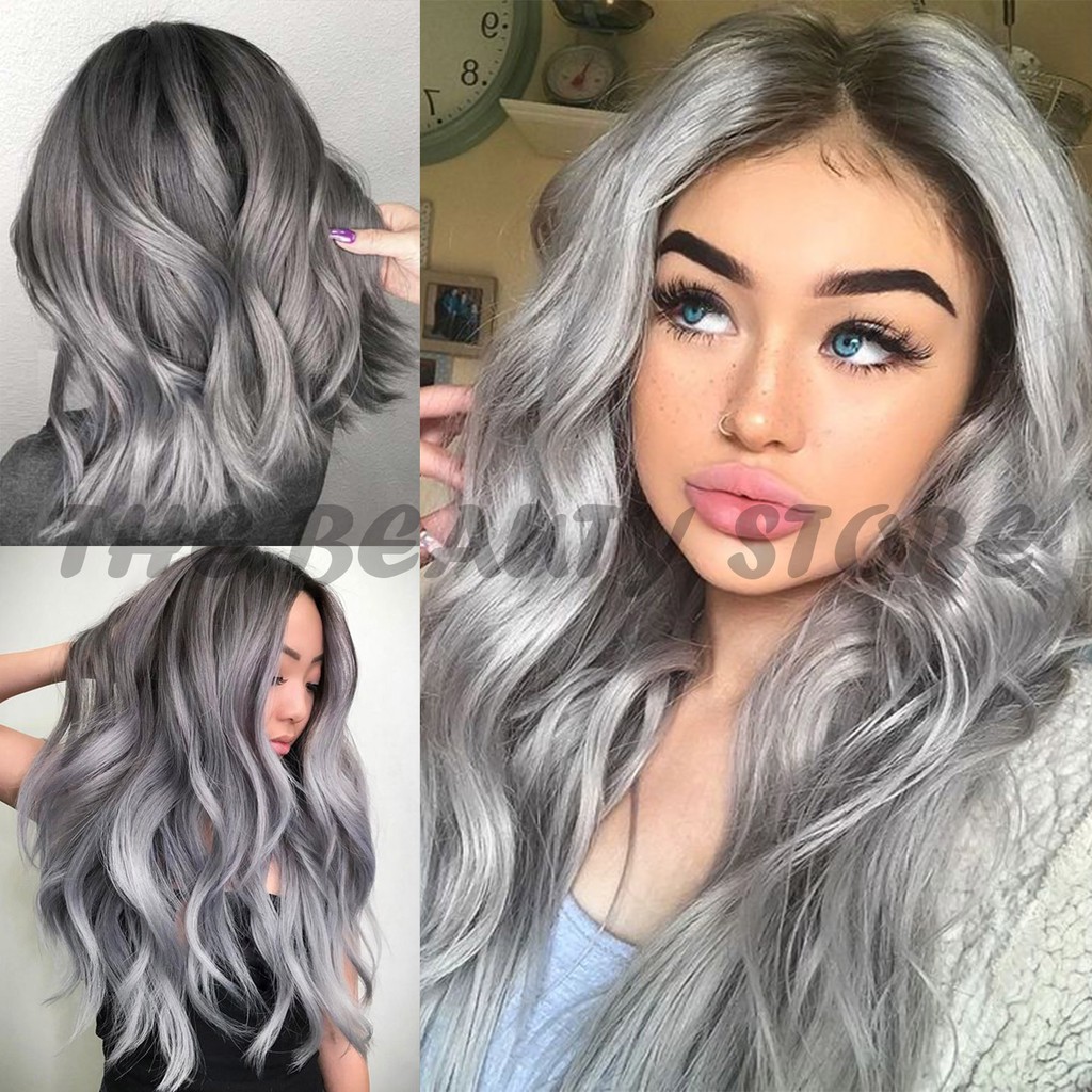 Ash grey hair colour