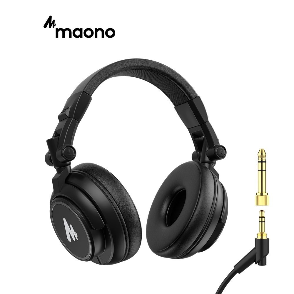 Maono AU-MH601 Drivers Studio Headphones Over Ear Stereo Monitor Closed Back for Music/DJ/Podcast (50mm)