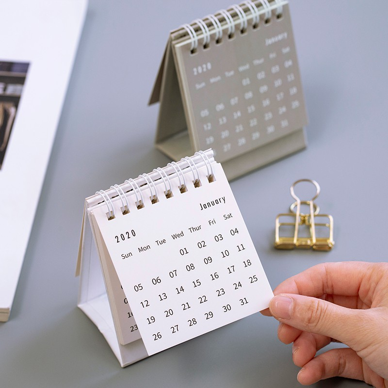 Mini Small Desk Calendar 2020 Contracted Desktop Furnishing