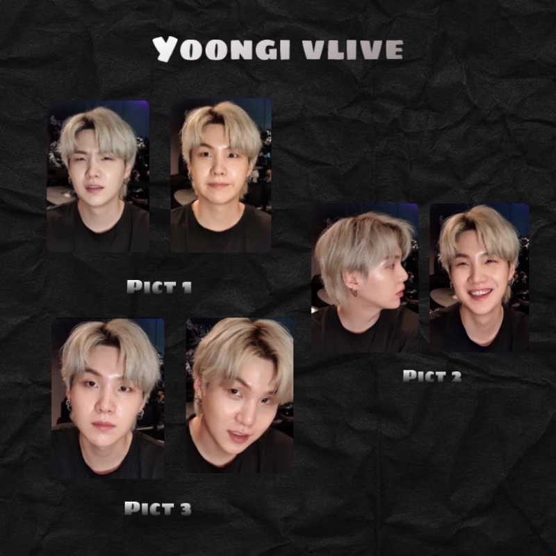 Photocard pc lenticular bts yoongi suga vlive